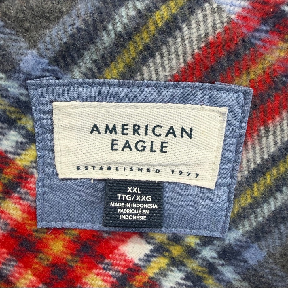 American Eagle AE Oversized Button Up Fleece Mult… - image 4